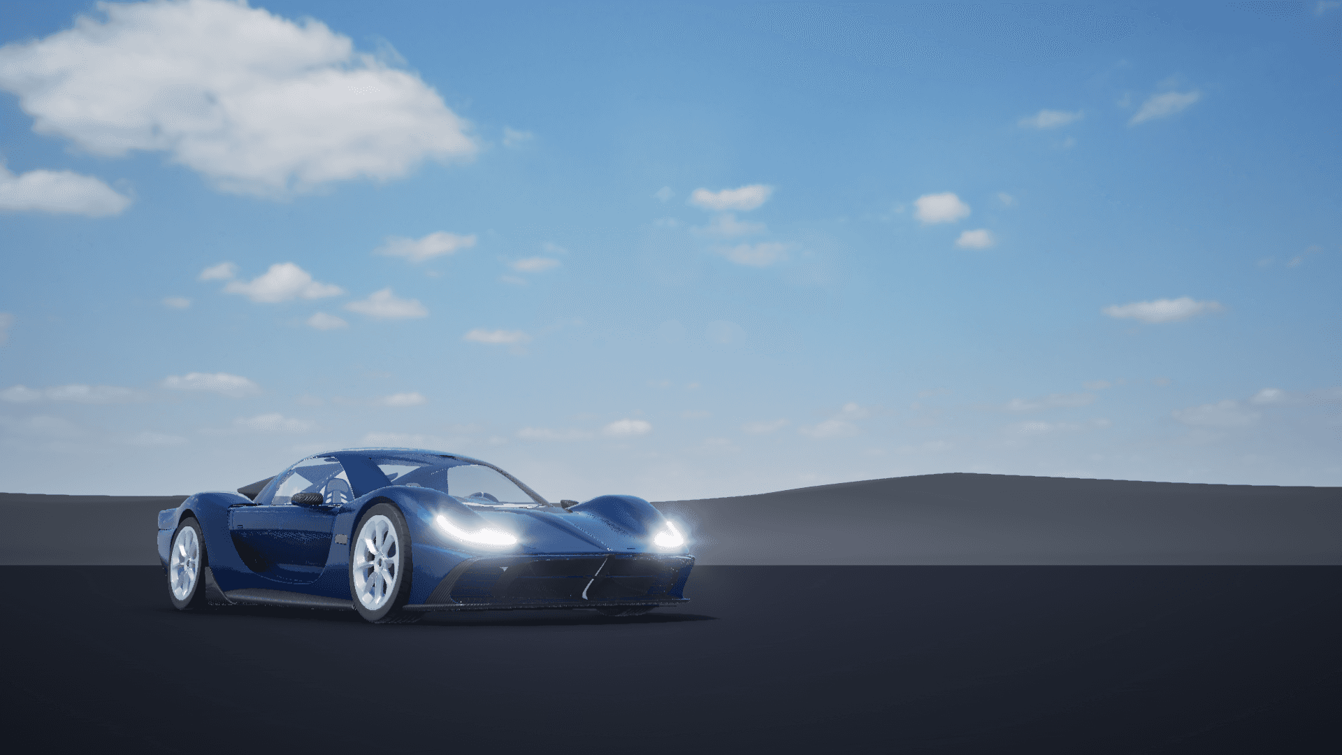 Blue Boutin Belharra Lights on Supercar standing