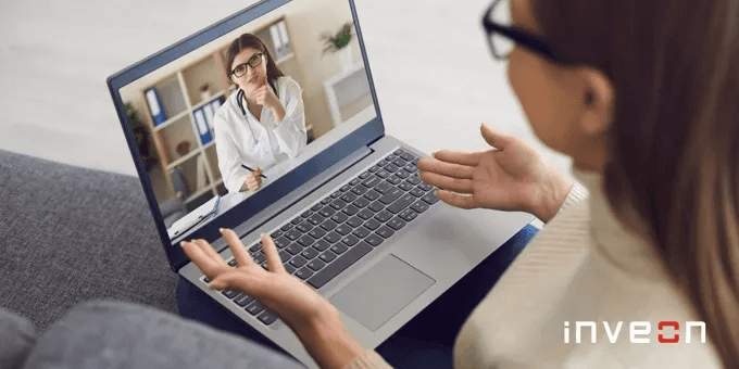 thumbnail image showing a person having a virtual chat on their laptop