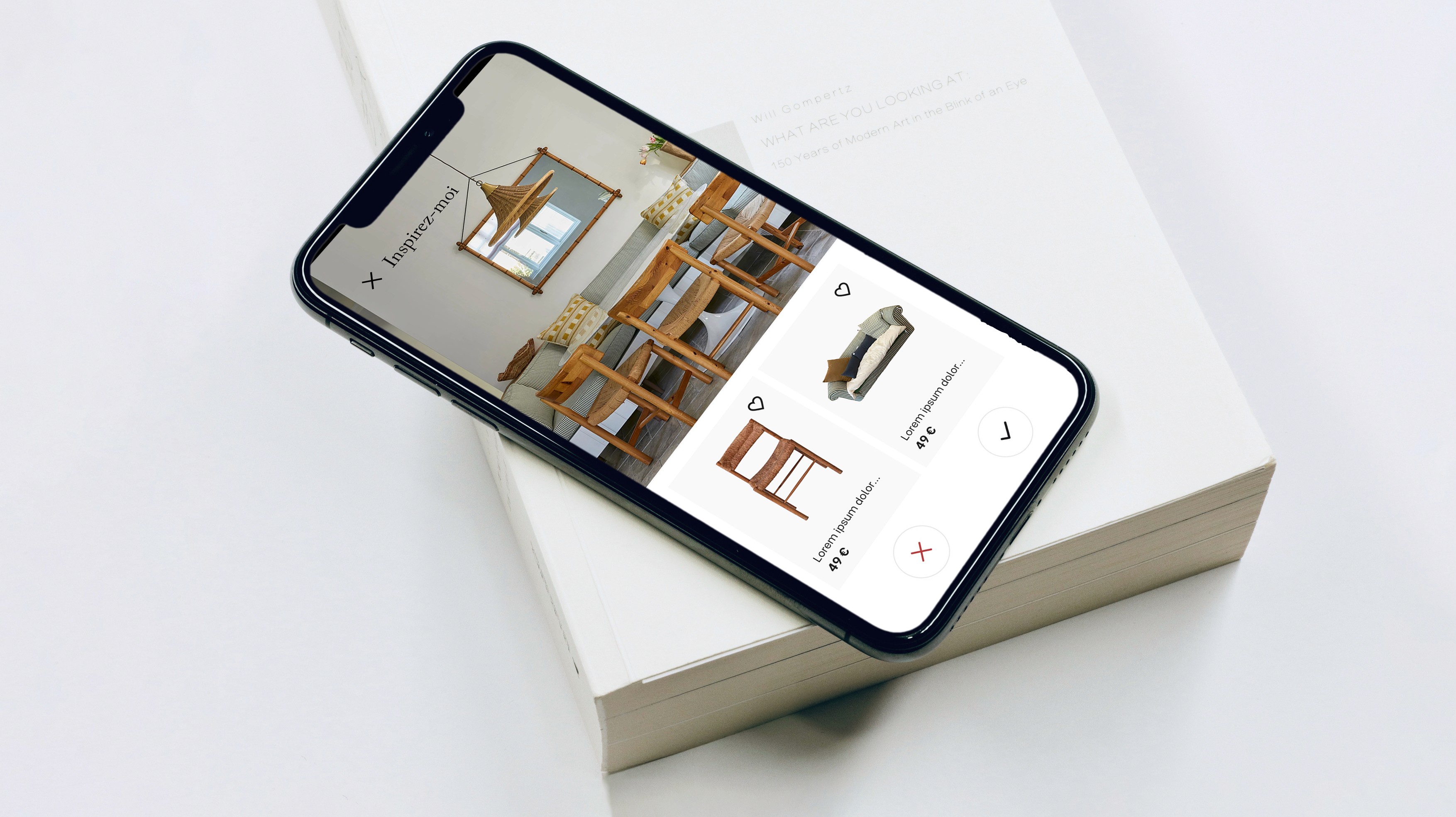 UX et UI design pour une marque de décoration. Exploration d'une expérience digitale. App design.