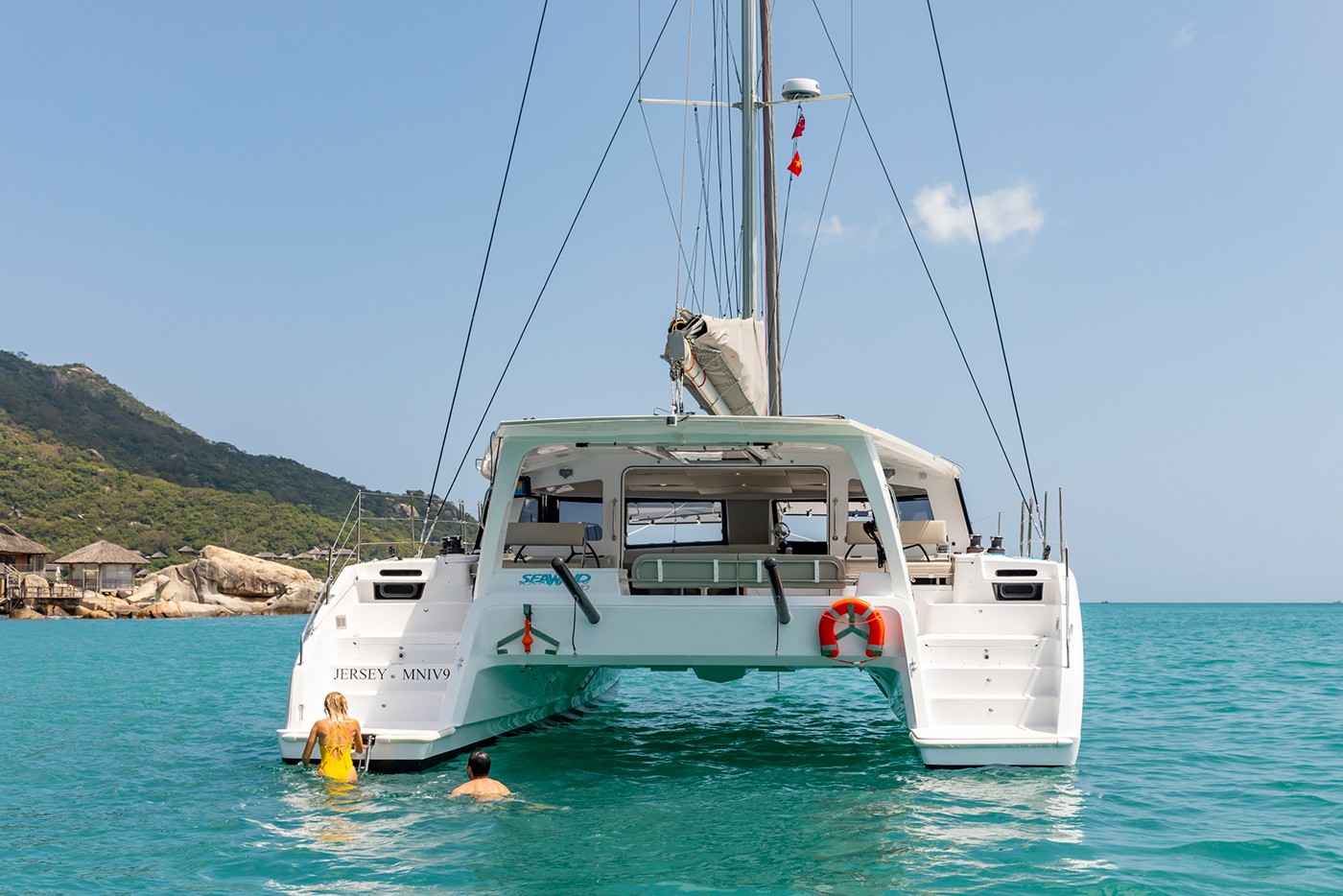 detail shot of back of the boat