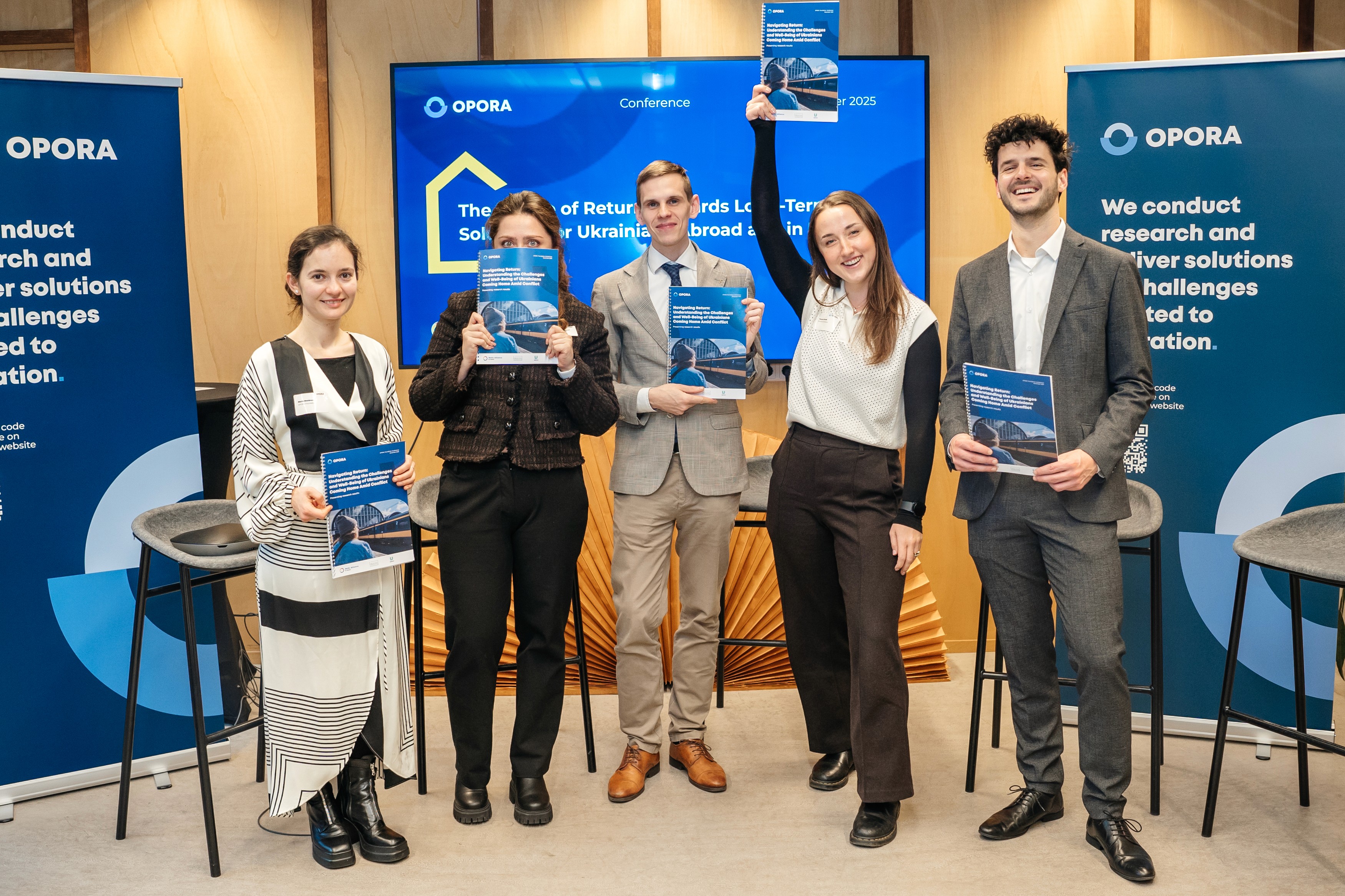 Portrait of Tetiana Seliutina with OPORA Foundation branding, featured in the People of OPORA series.