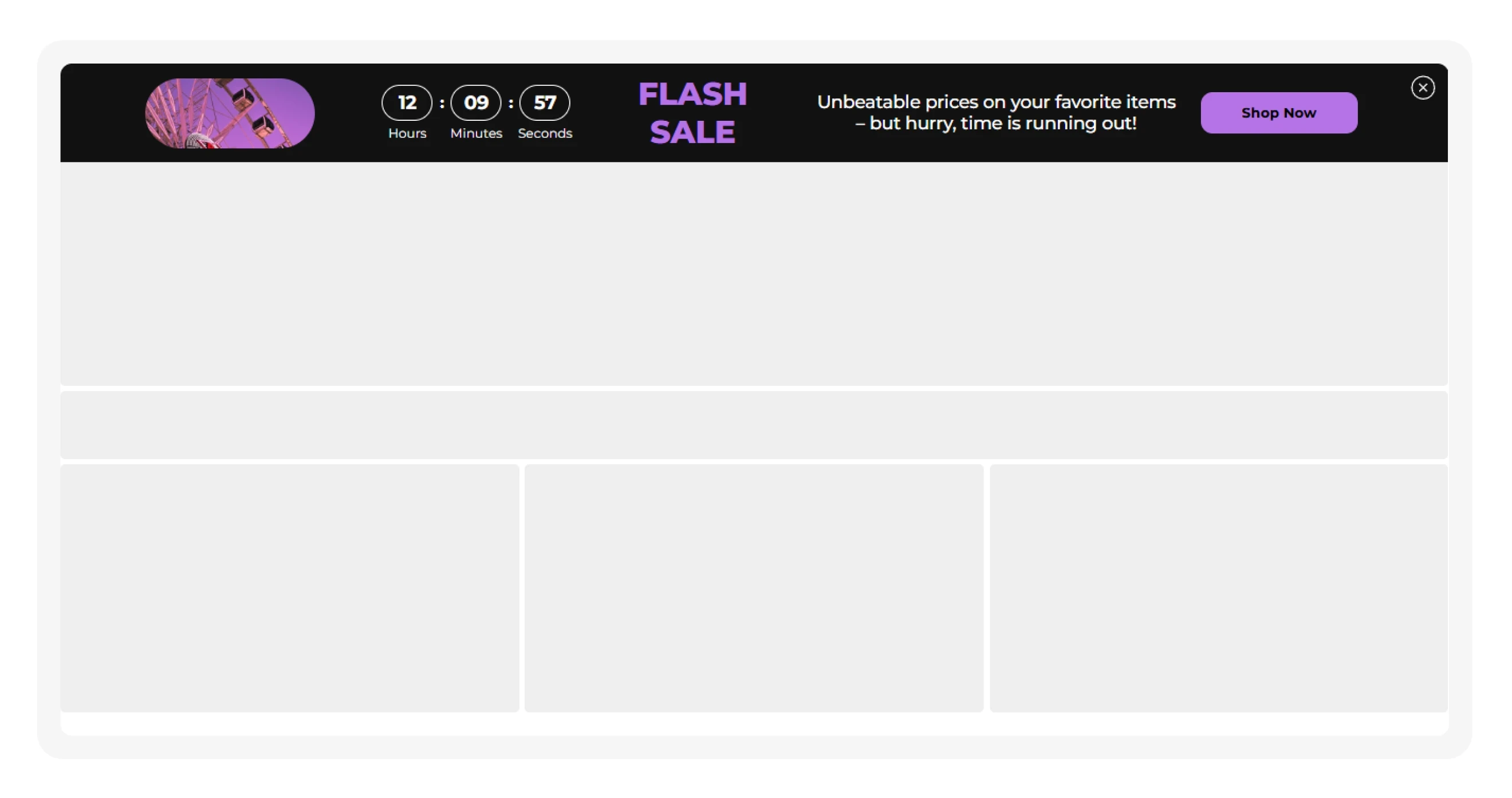 Claspo template of a floating bar with a flash sale countdown timer