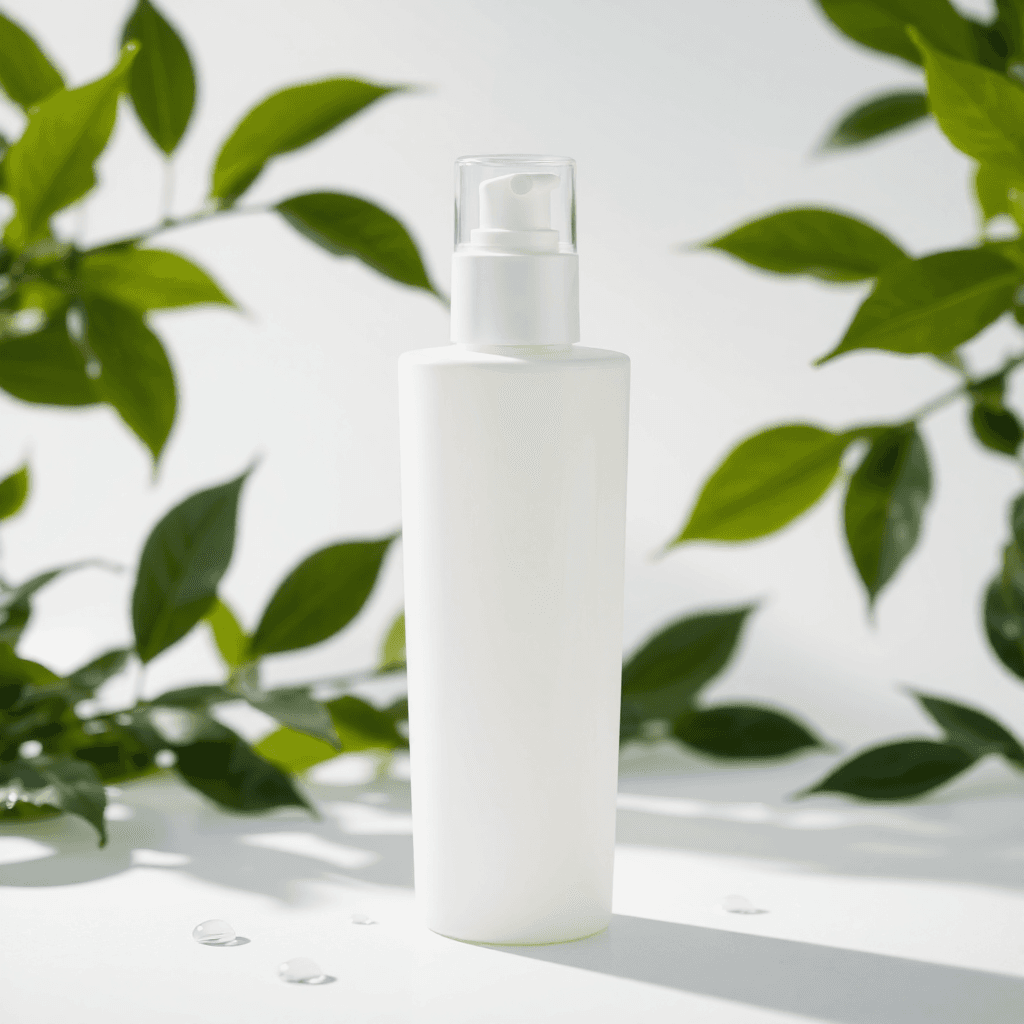 product photography of a bottle of calming glow mist for skincare