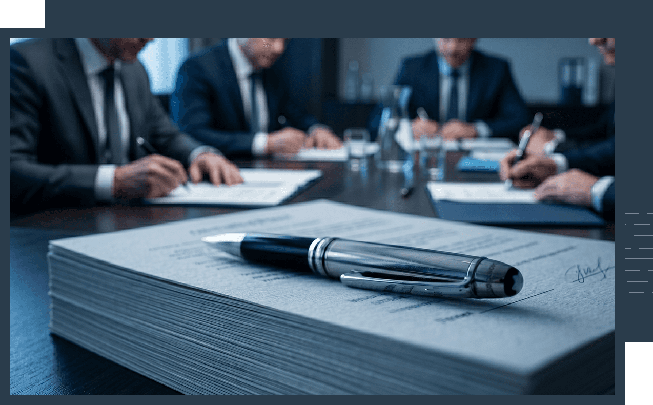 Підписання інвестиційного договору під час ділової зустрічі