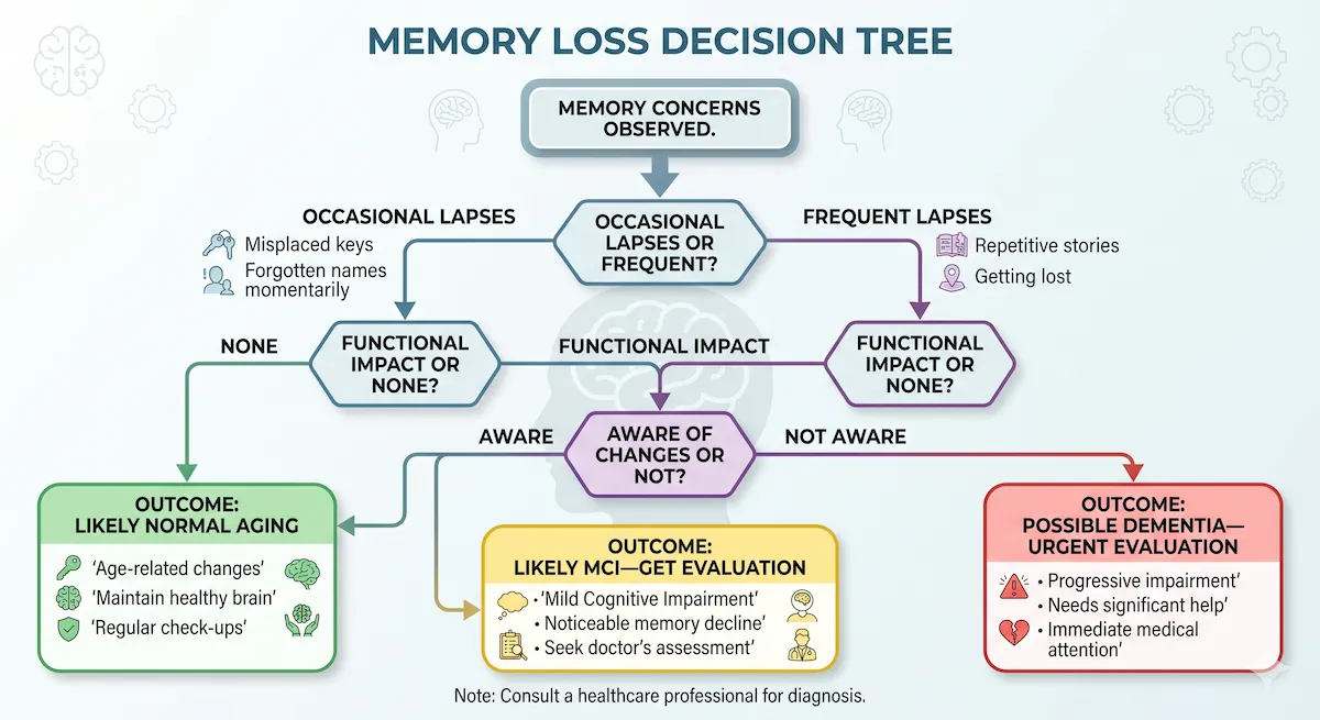 Diagnostic flowchart for memory loss