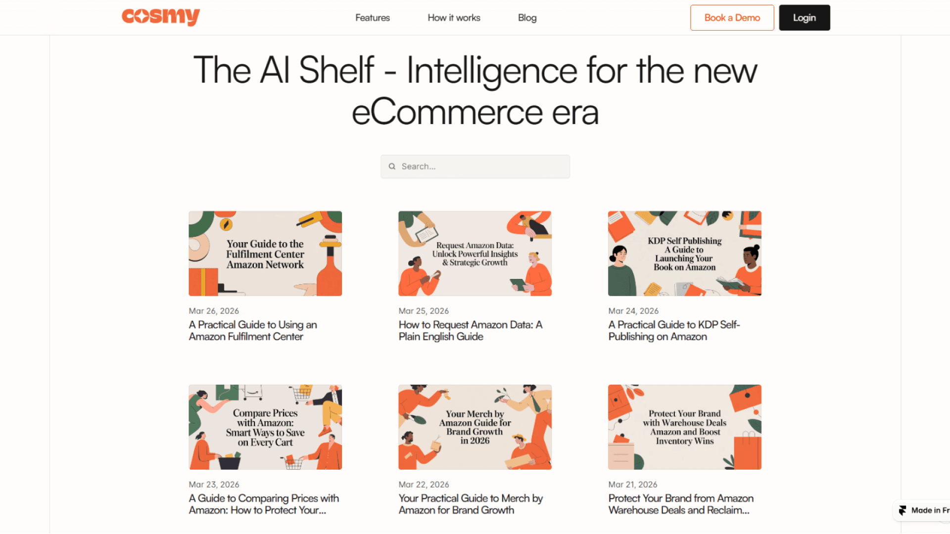 Blog de Cosmy développé par Ilies MANATA, Développeur Expert Framer & Ux / Ui Designer, Freelance, Nord