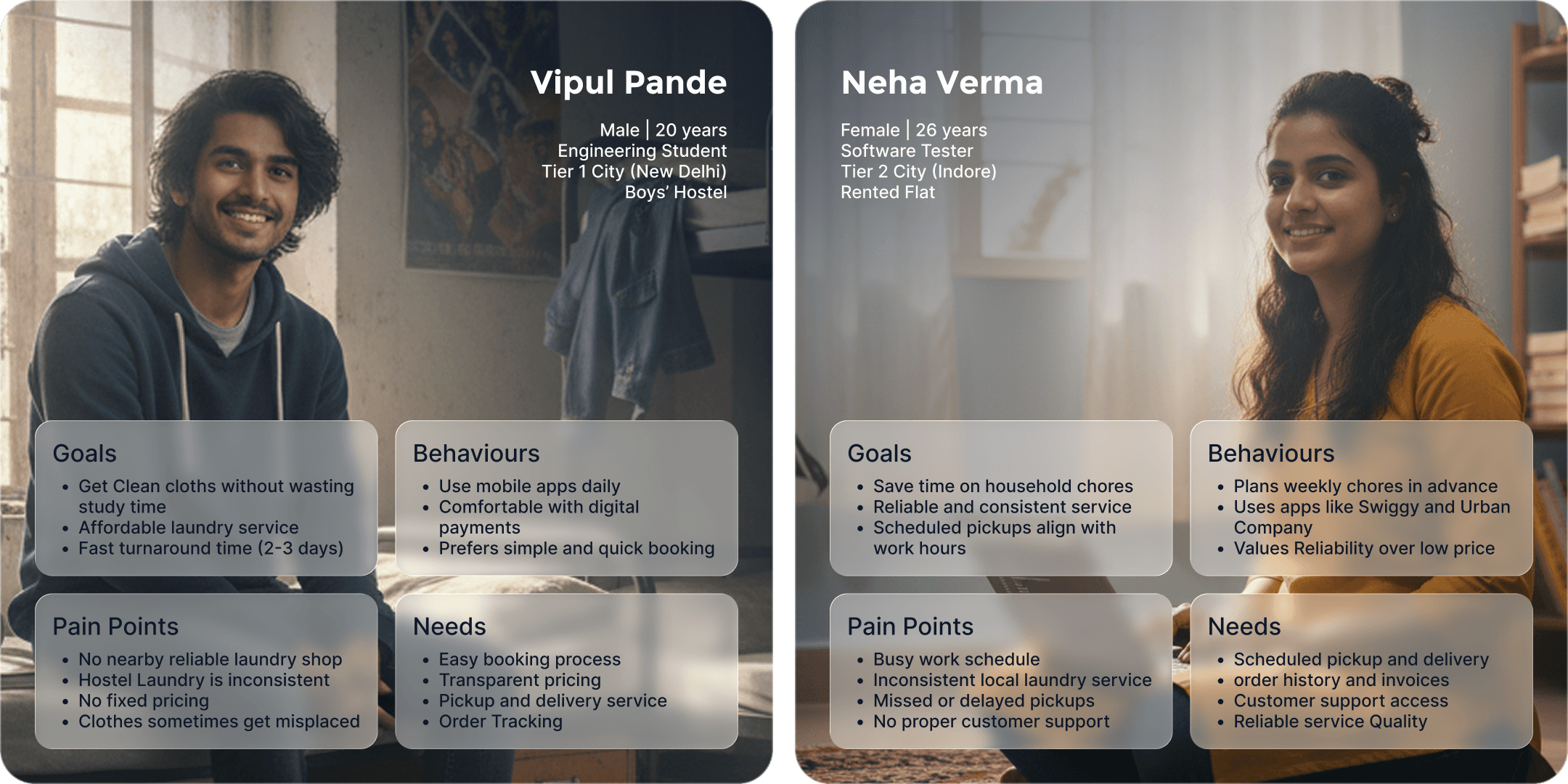 Personas of two potential users