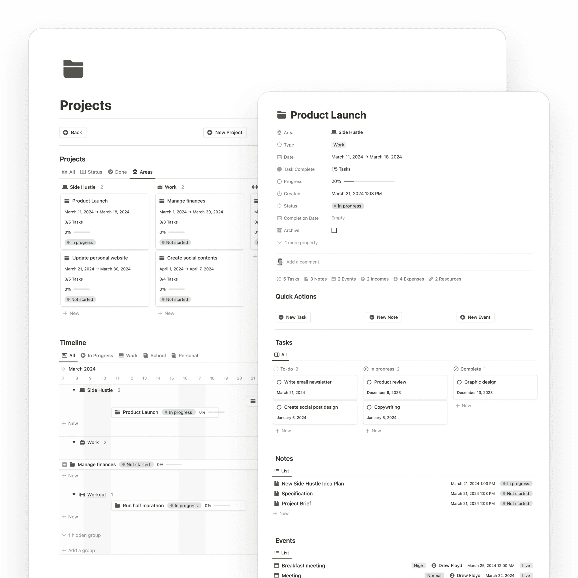 Second Brain Life OS Notion Template