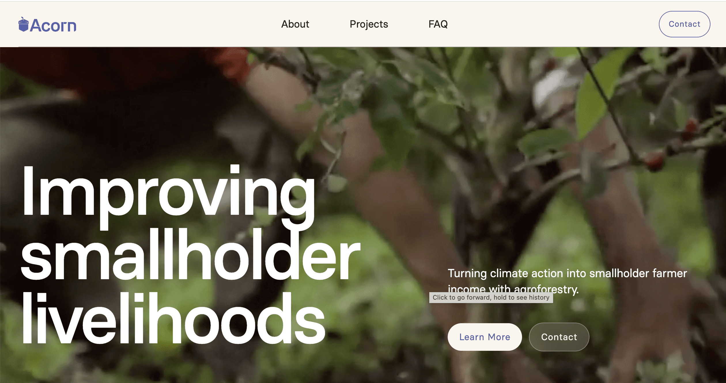 Screenshot of Rabo Carbon Bank, Acorn