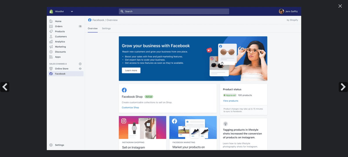 Shopify integrations: Facebook Channel