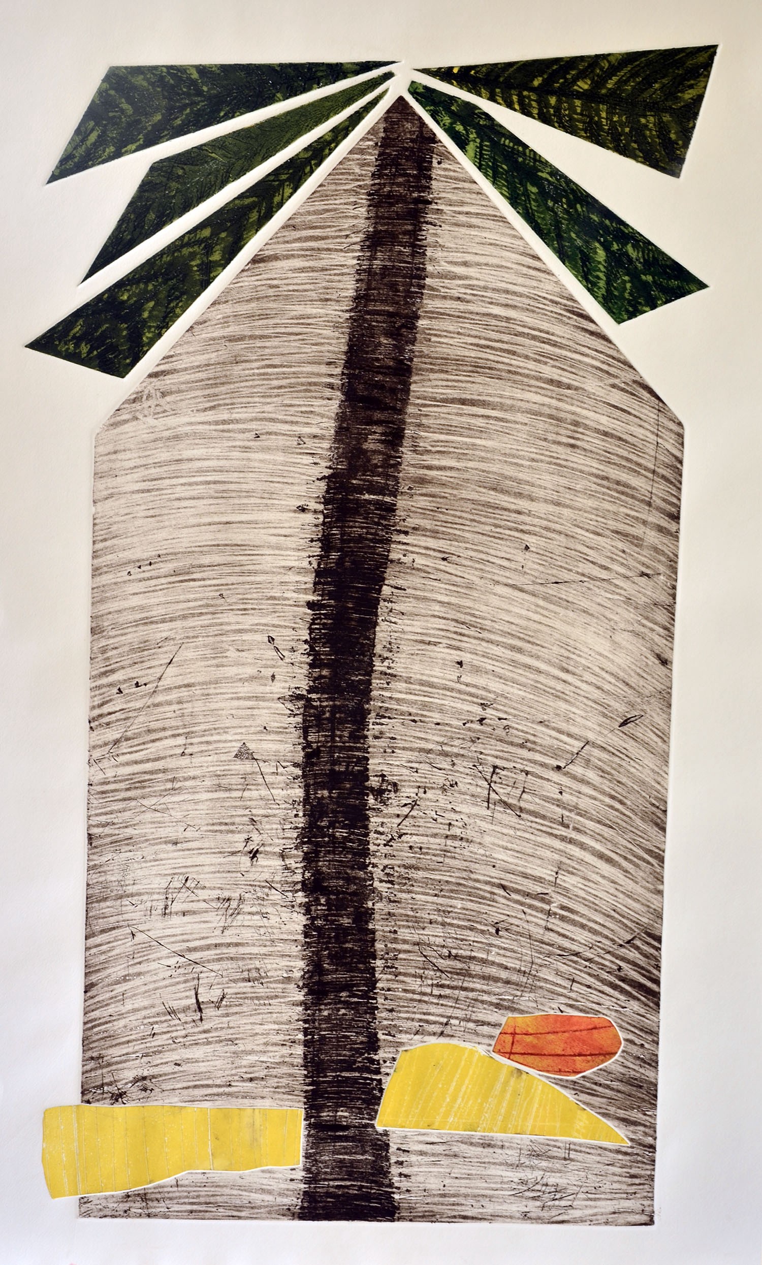 herd of sheep on road painting