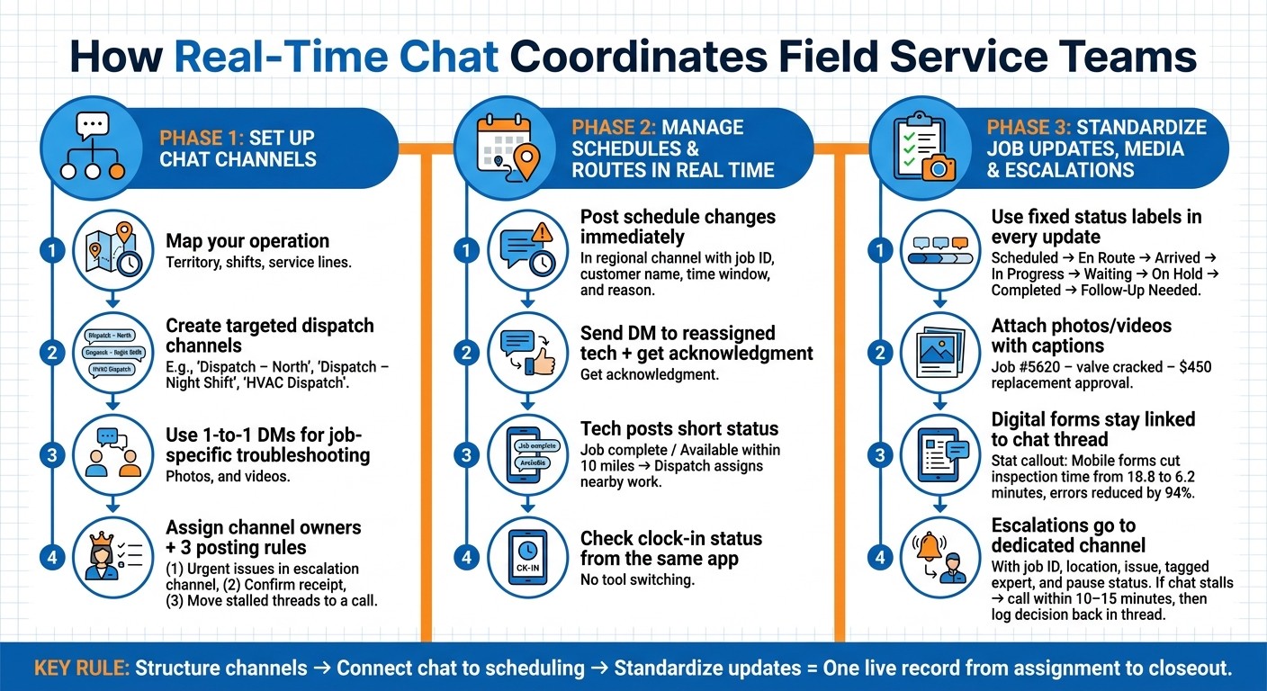 Real-Time Chat Workflow for Field Service Coordination