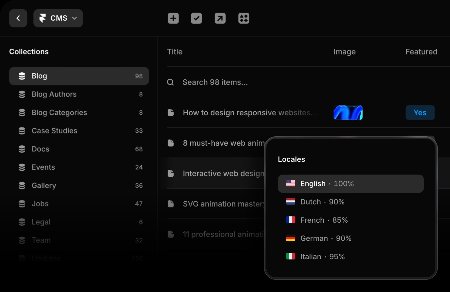 Create global CMS collections in Framer with seamless localization