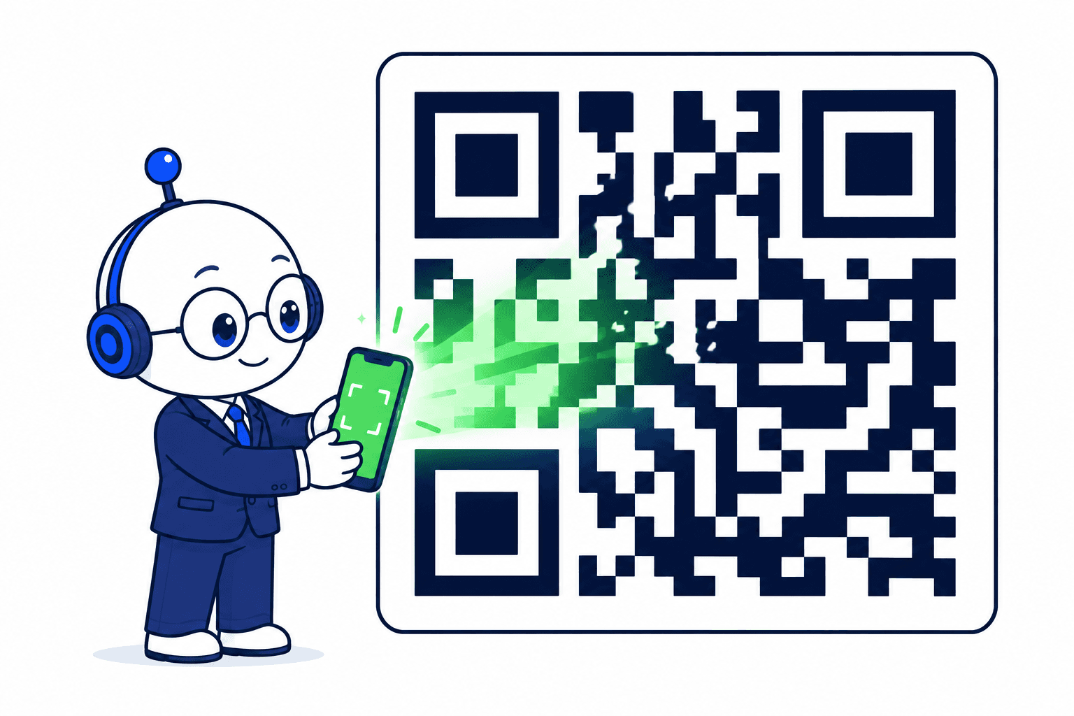 Księgobot skanujący kod QR na fakturze KSeF w celu weryfikacji jej autentyczności.