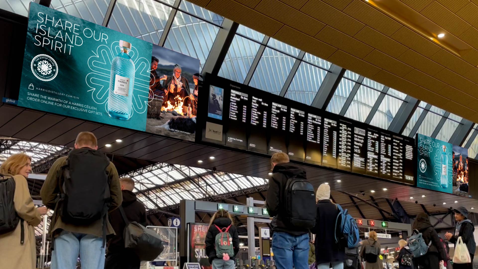 Harris Gin Out of Home digital displays