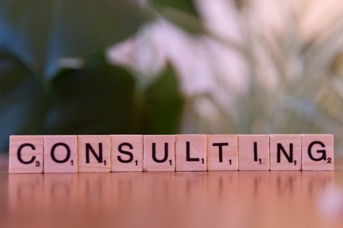 Consulting blocks on a strategy table