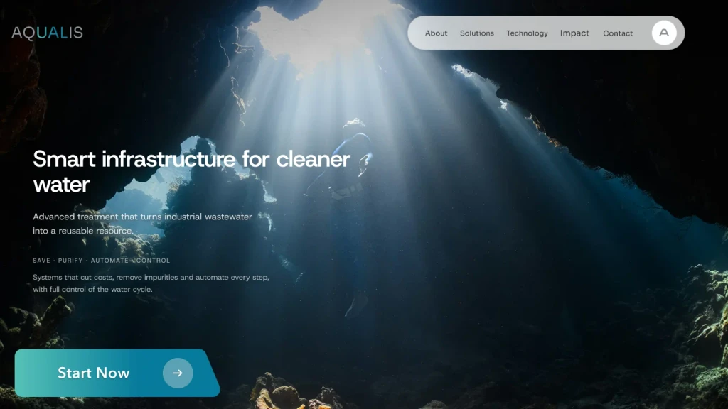Aqualis, Water technology company (website design)
