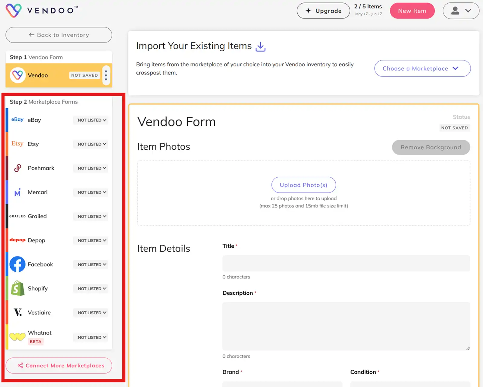 Vendoo Post Per Marketplace