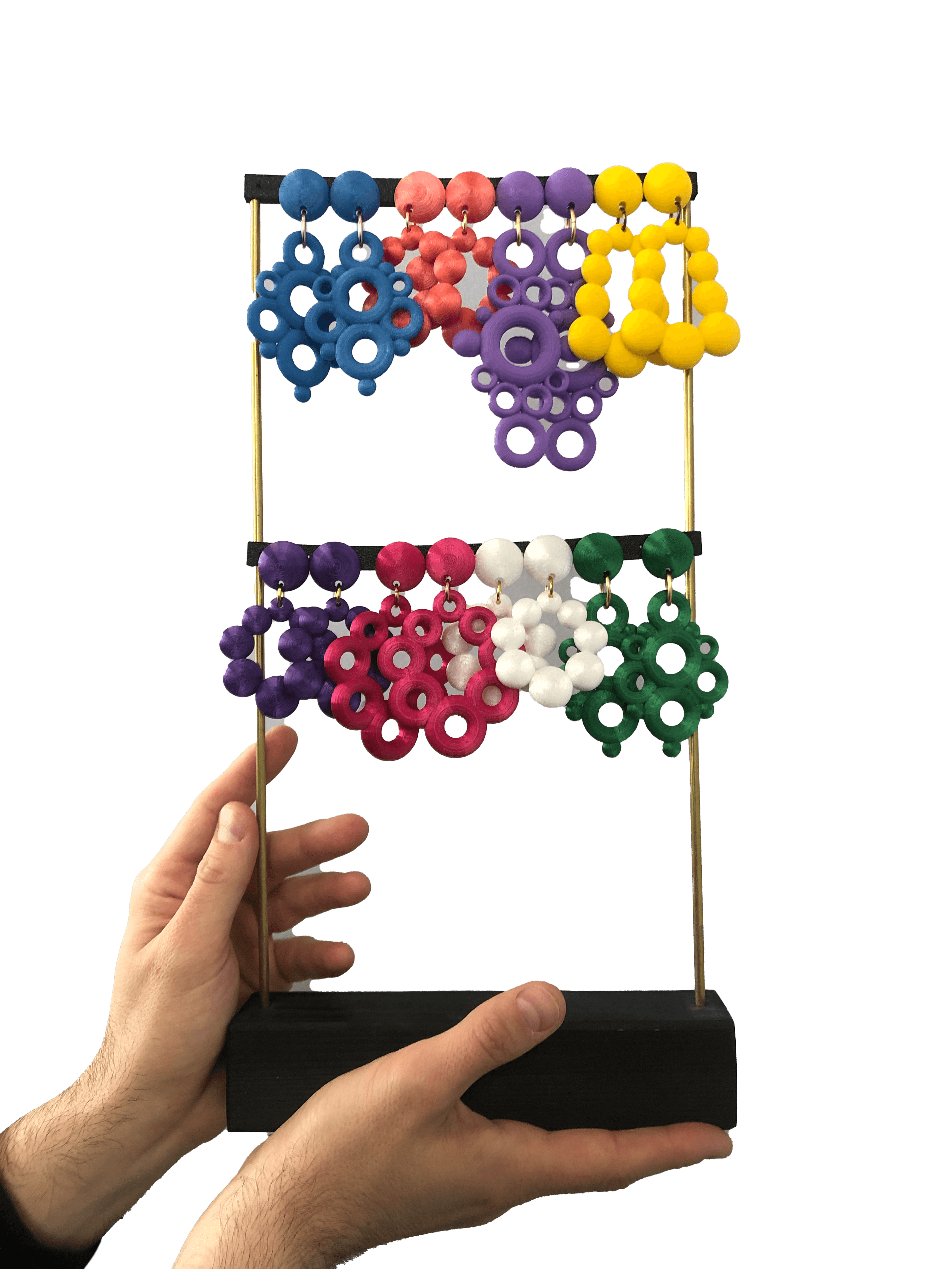 colourful 3d printed earrings