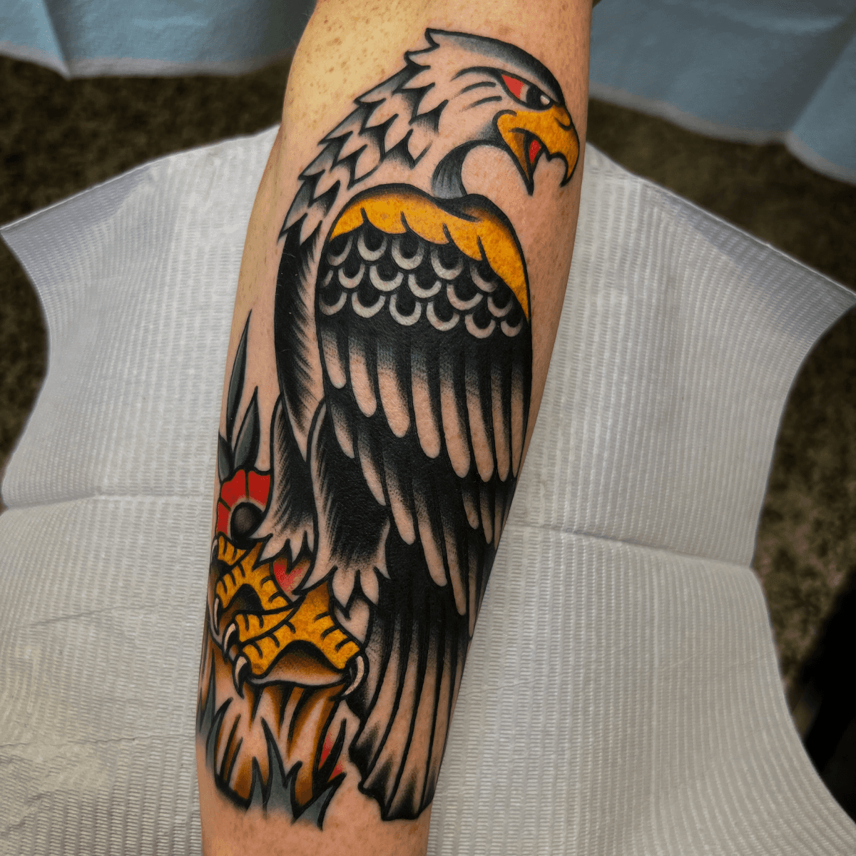 color tattoo of an eagle