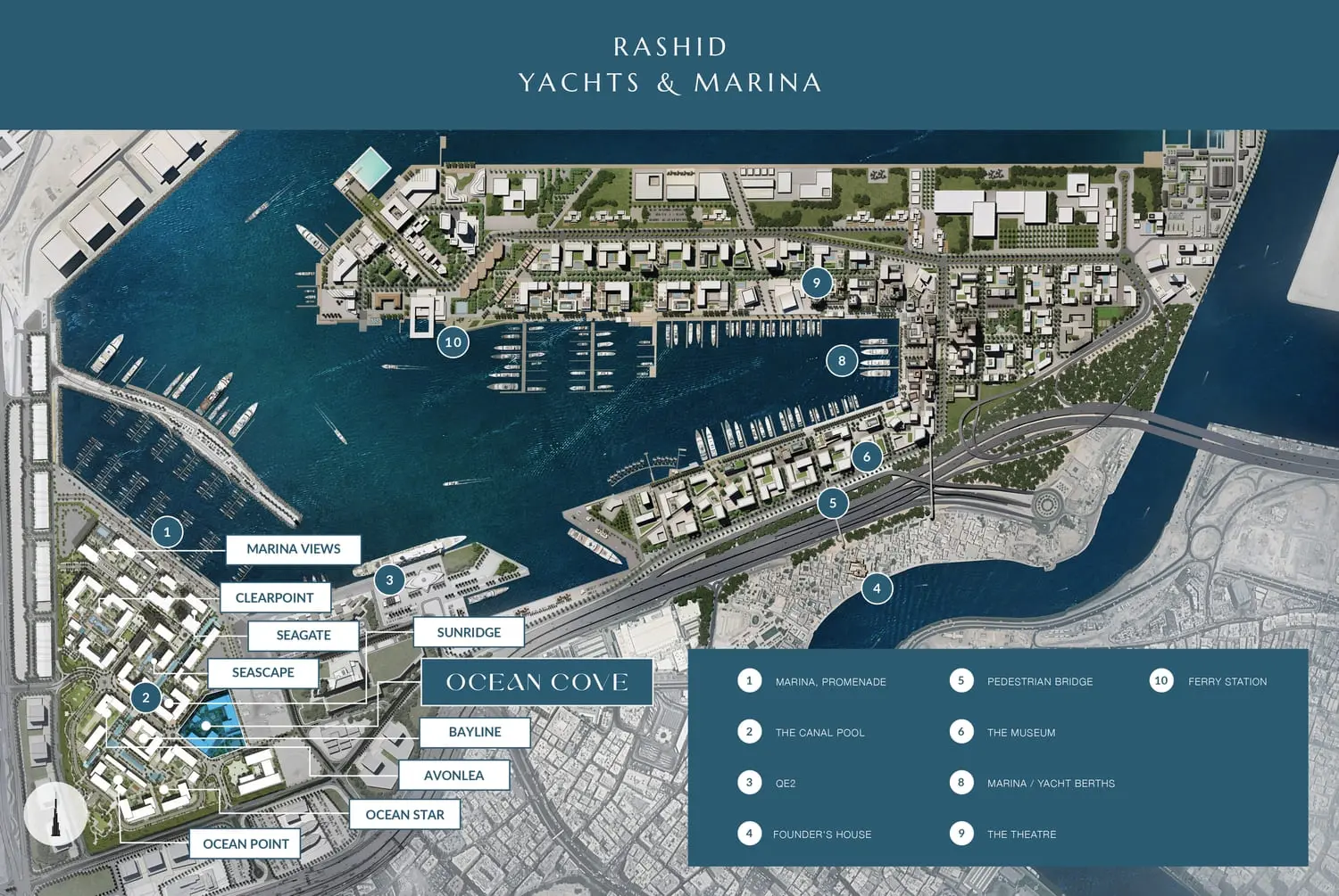 ocean cove by emaar location map mina rashid