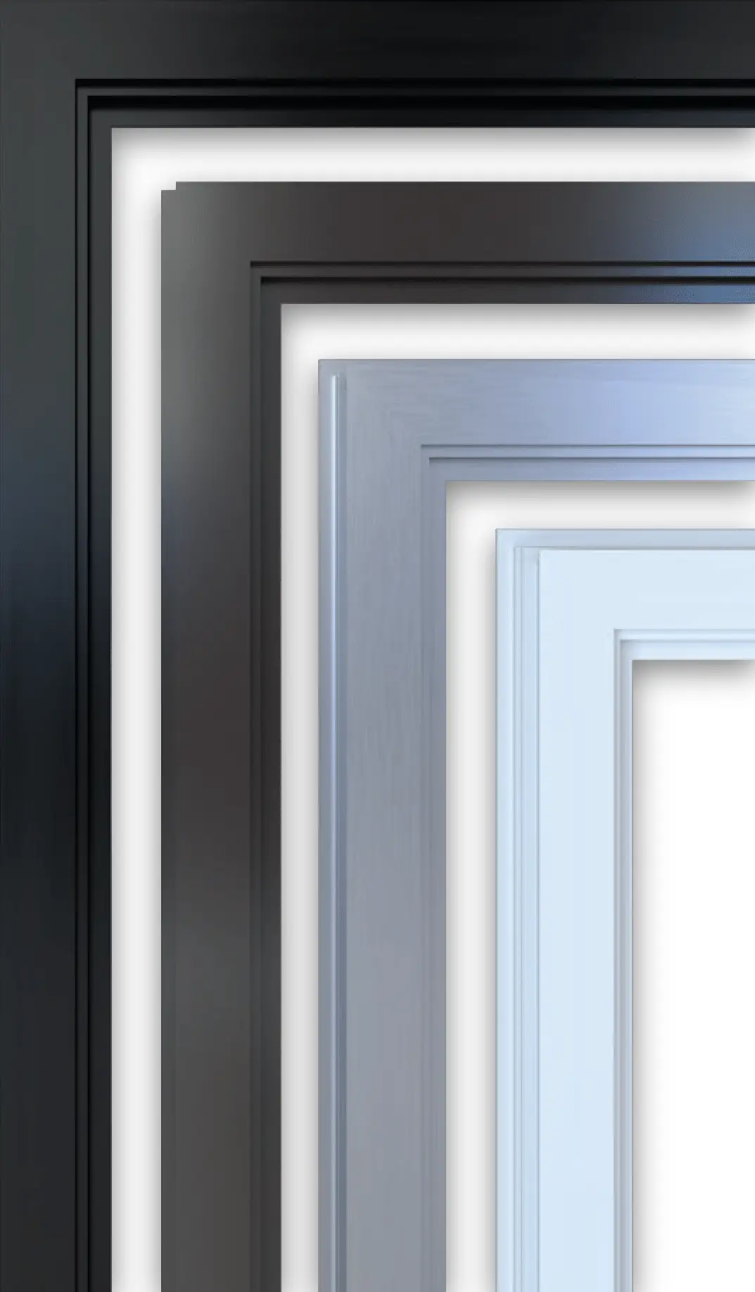 Finish paint options for PGT Series 770 & 780 sliding glass doors, available in black, bronze, clear anodized, and white to match various home styles.