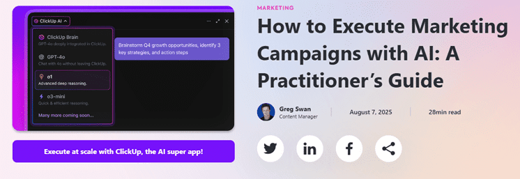 Marketing Spotlight: ClickUp Marketing Strategy Content Marketing and Demand Generation