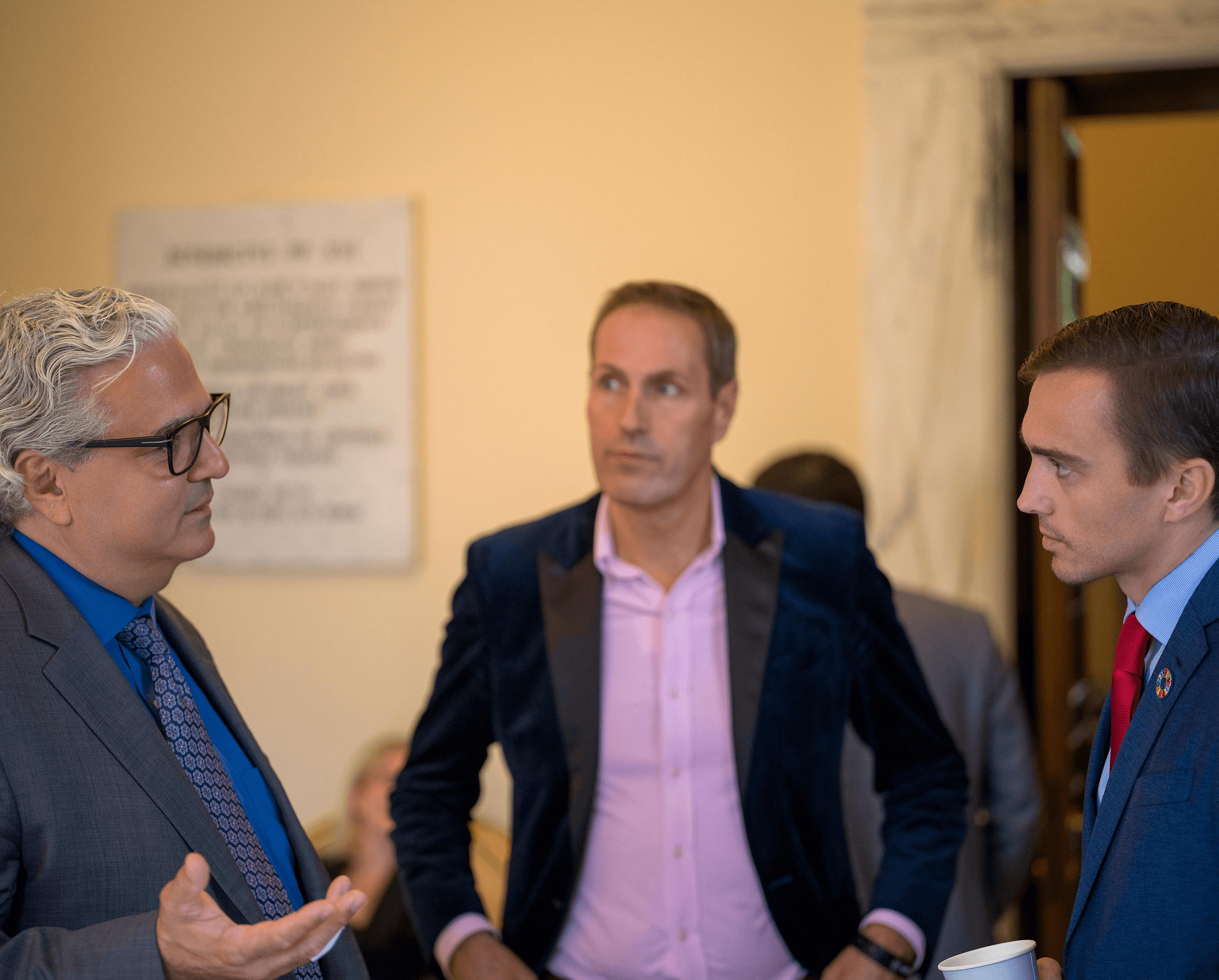 Artem Shestakov in conversation with delegates during the World Changers Summit at the Pontifical Academy of Sciences, Vatican City.