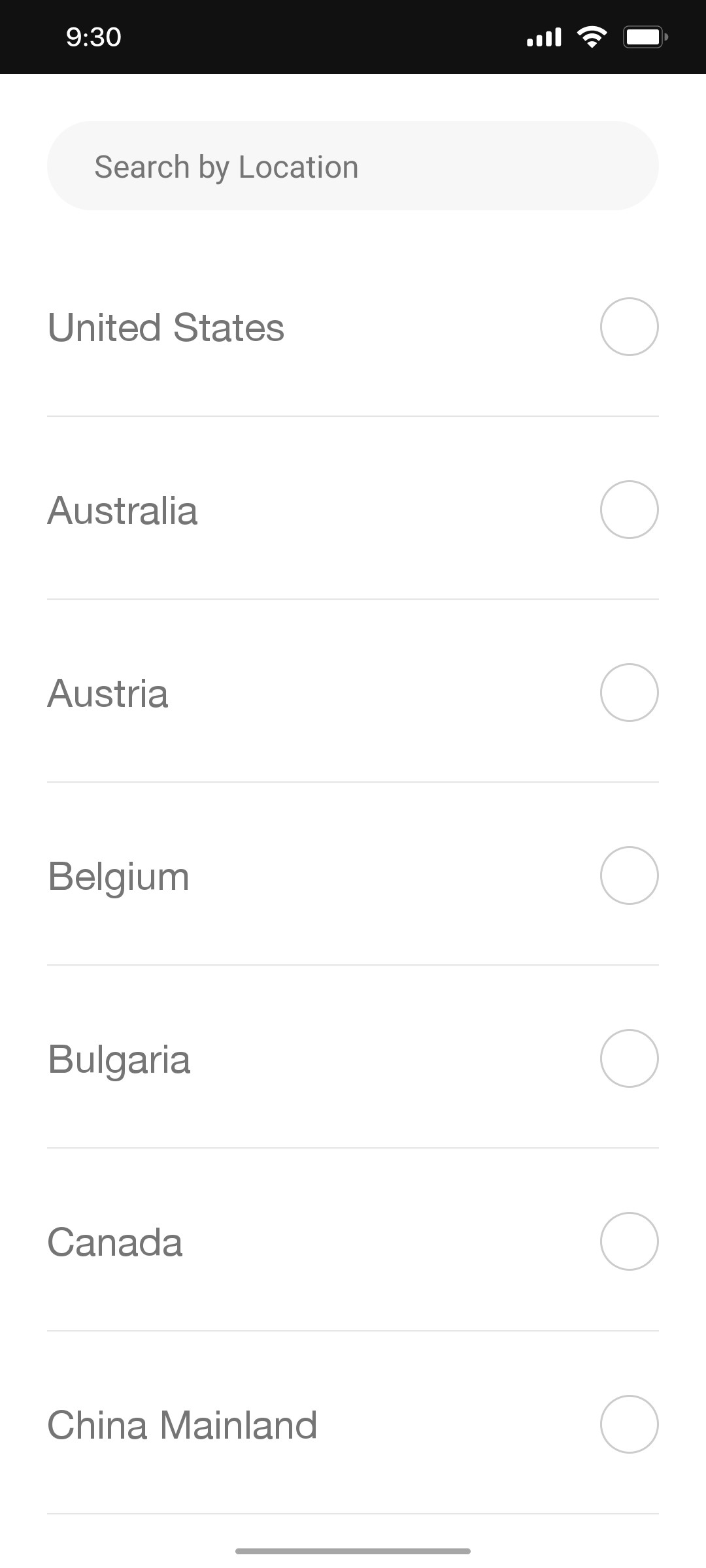 Nike App  Search Location Screen