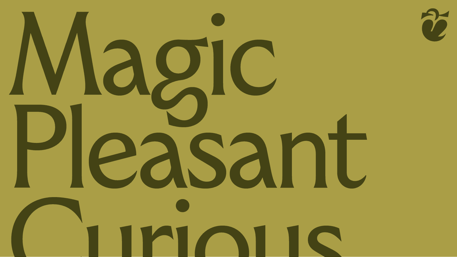 Magik Typeface demonstrated "Magic, Pleasant, Curious"