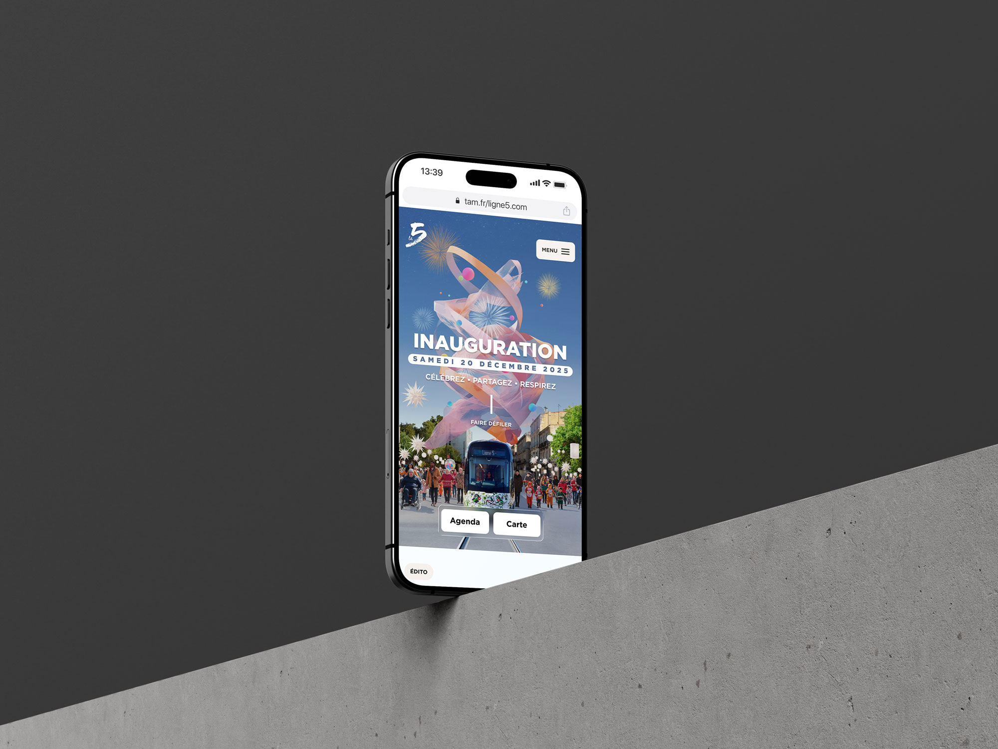 Page d'accueil du site Global Award avec bannière de l'événement et date.