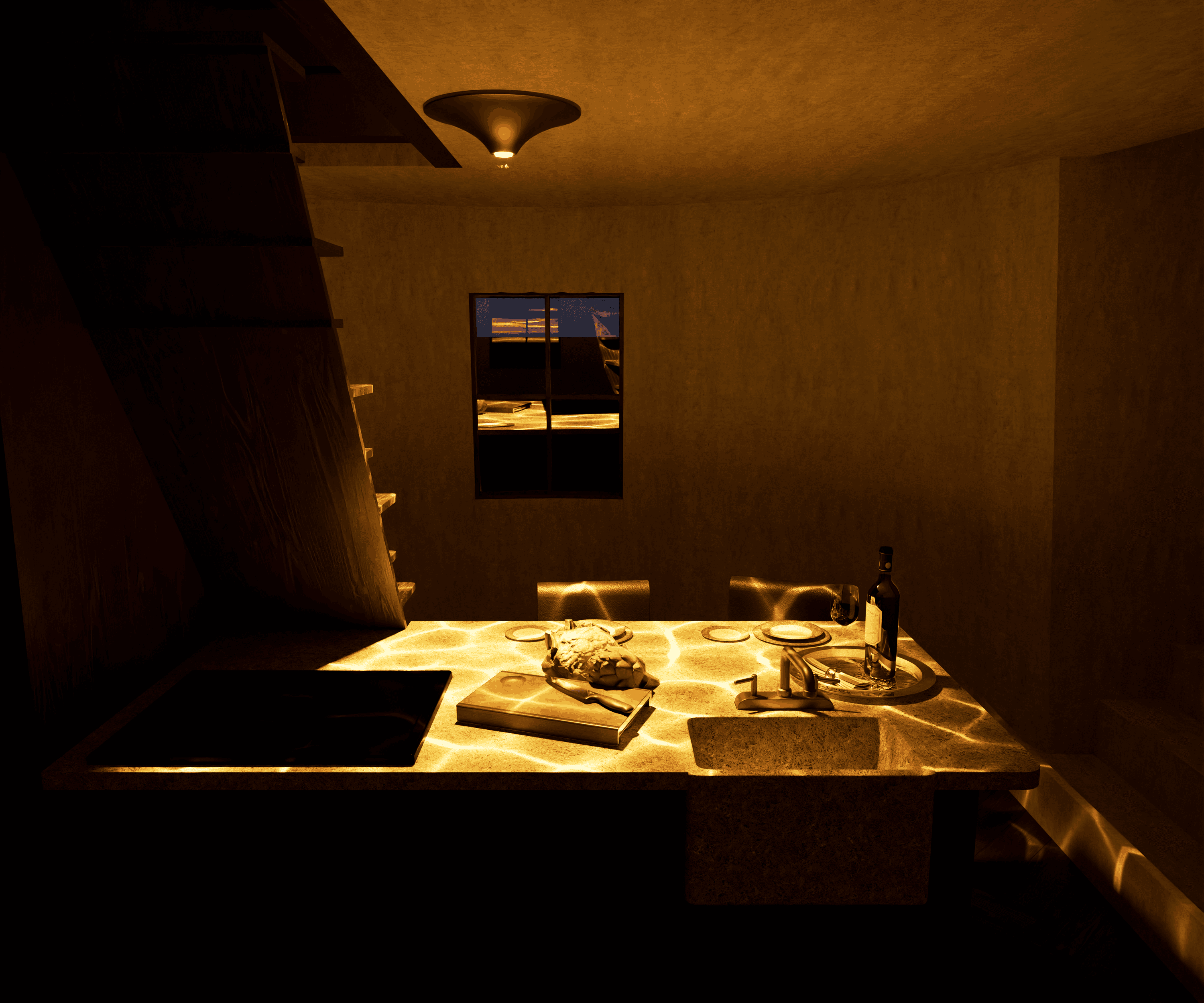 a japanese style building with a japanese roof and trees around it