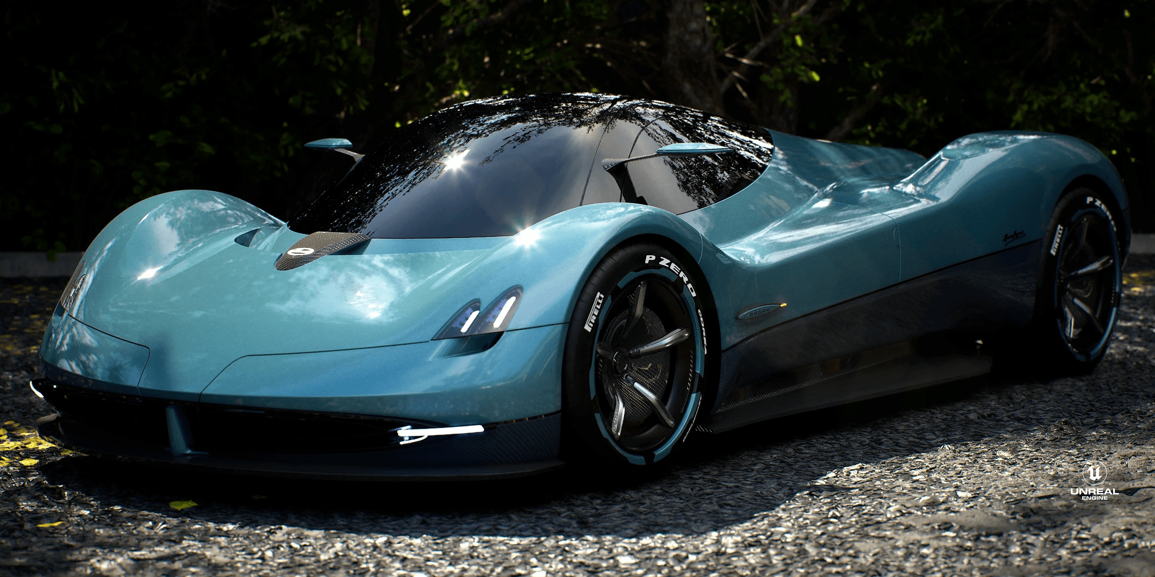 An unreal engine 5 cinematic render of Pagani Alisea done in Unreal Engine 5.