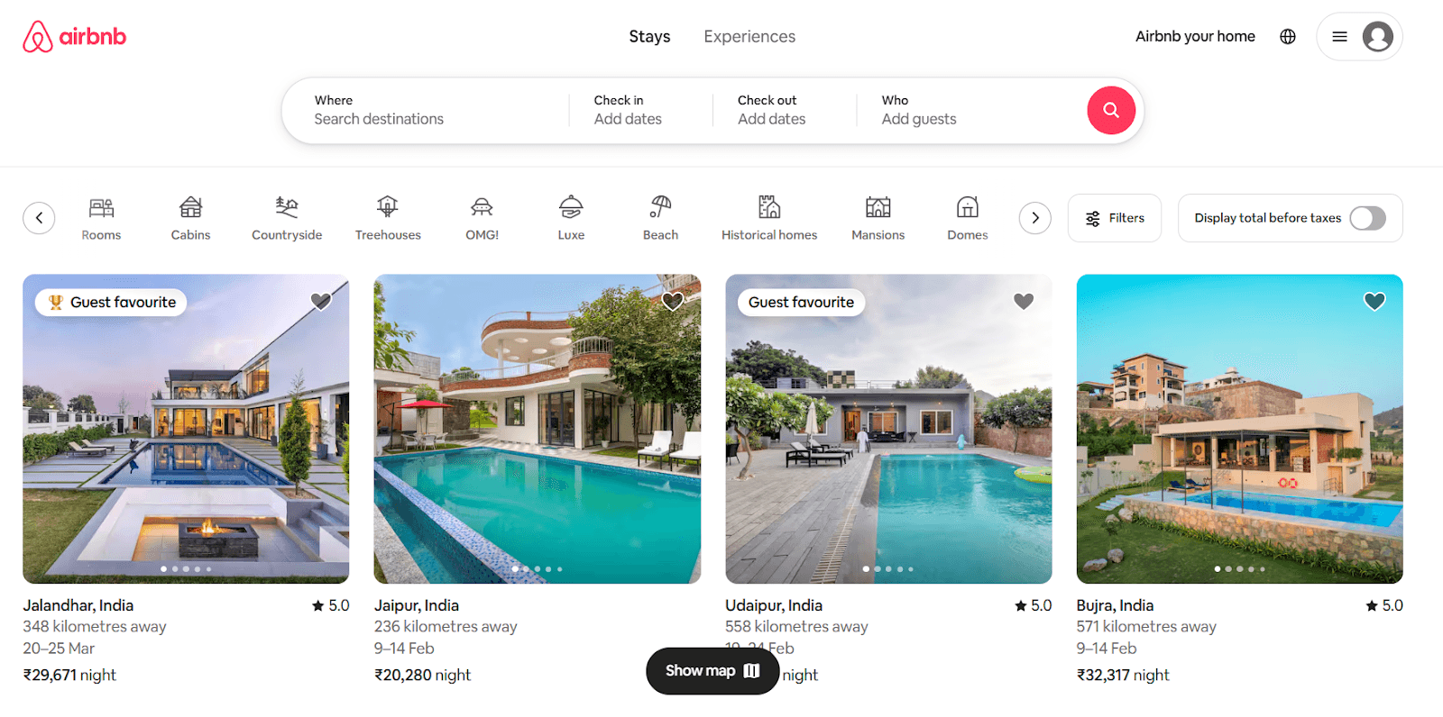  High-converting landing page example: Airbnb