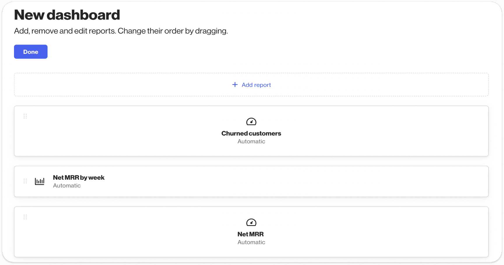 Customer retention dashboard