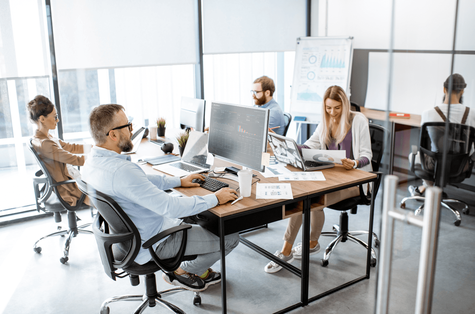 People working in office