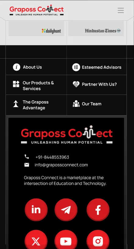 Mobile menu and footer