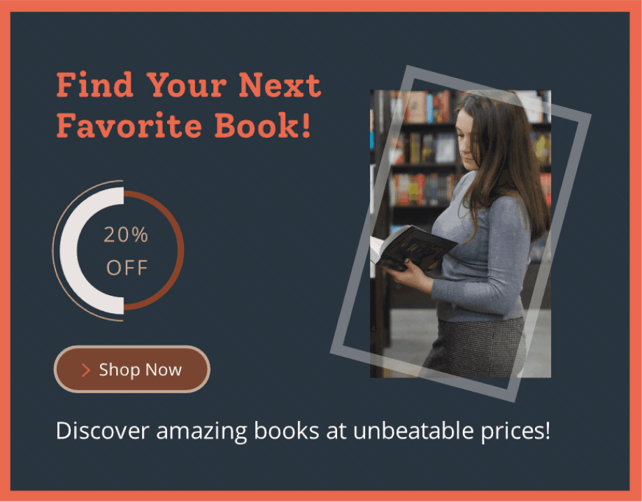 Template free book sale banner with discount generated with Sivi AI