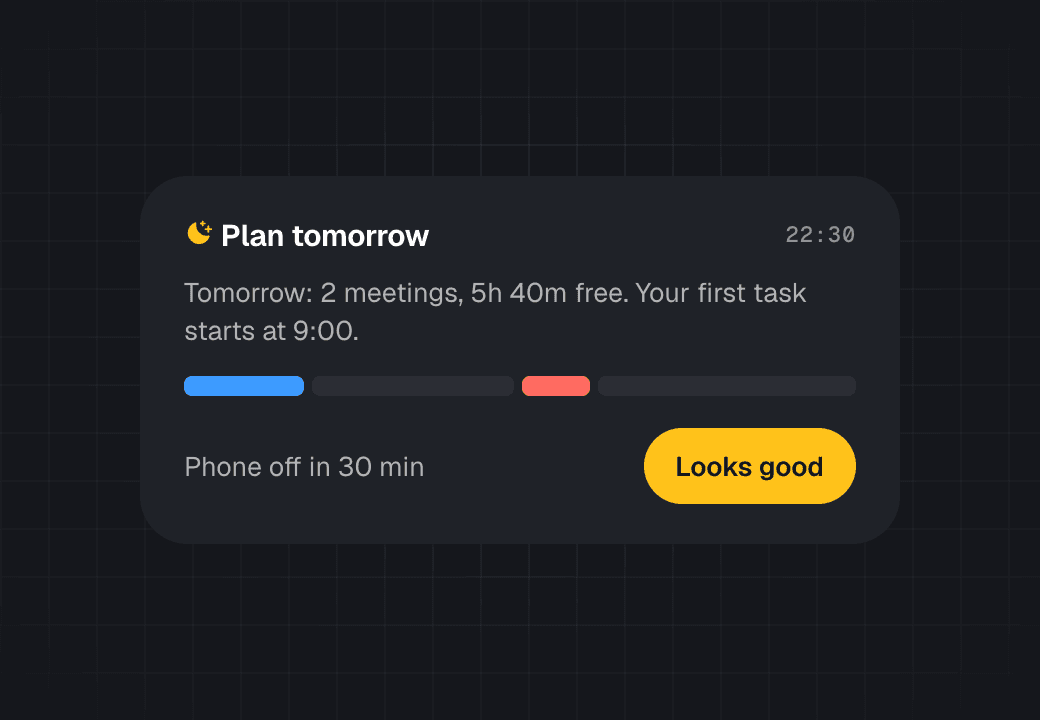 Evening plan for tomorrow