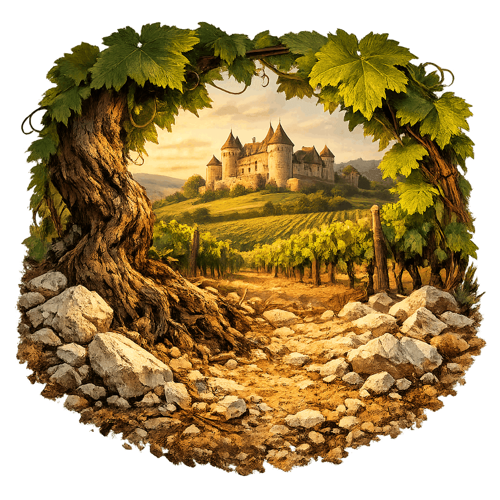 Detailed graphic of the Rully wine region.