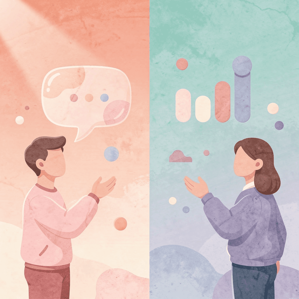 Split scene showing learning barriers versus successful practice