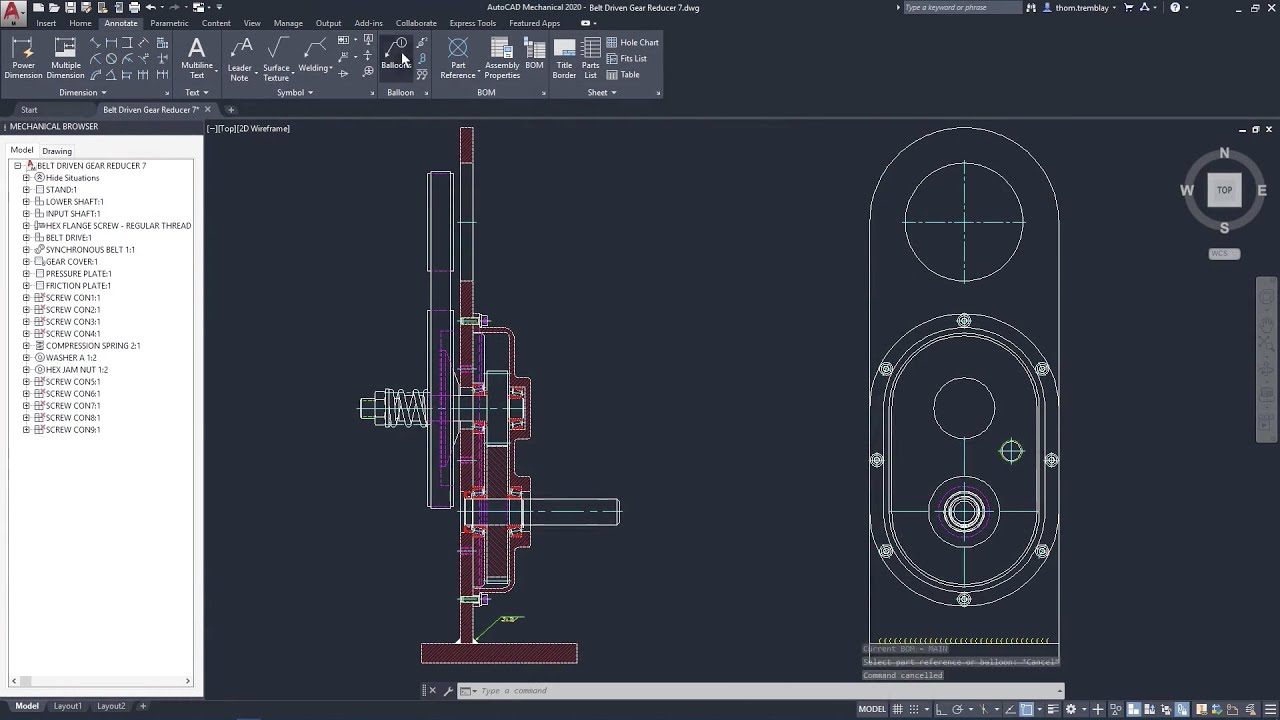 AutoCAD interface seen on a cloud computer