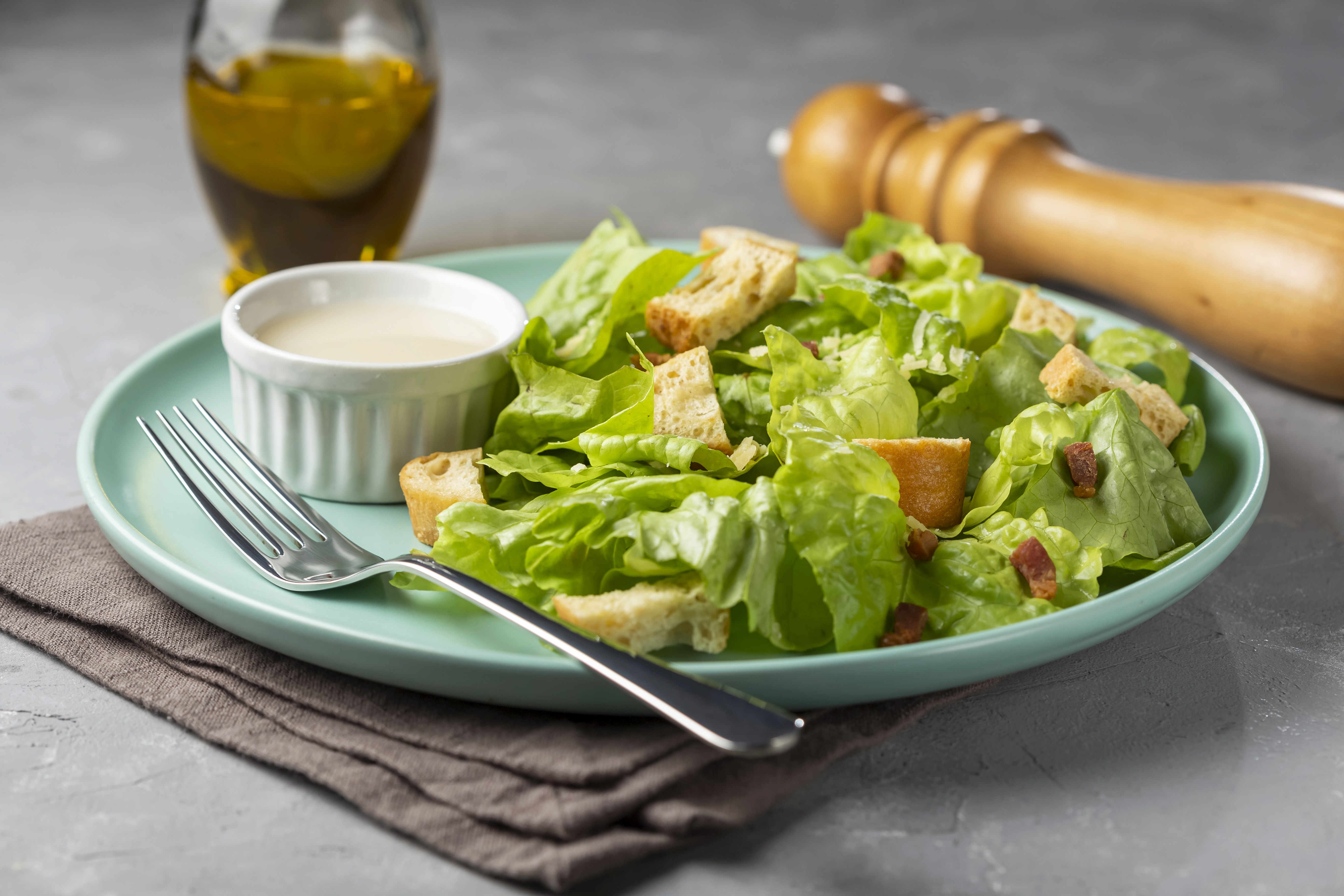 A representaion of caeser salad