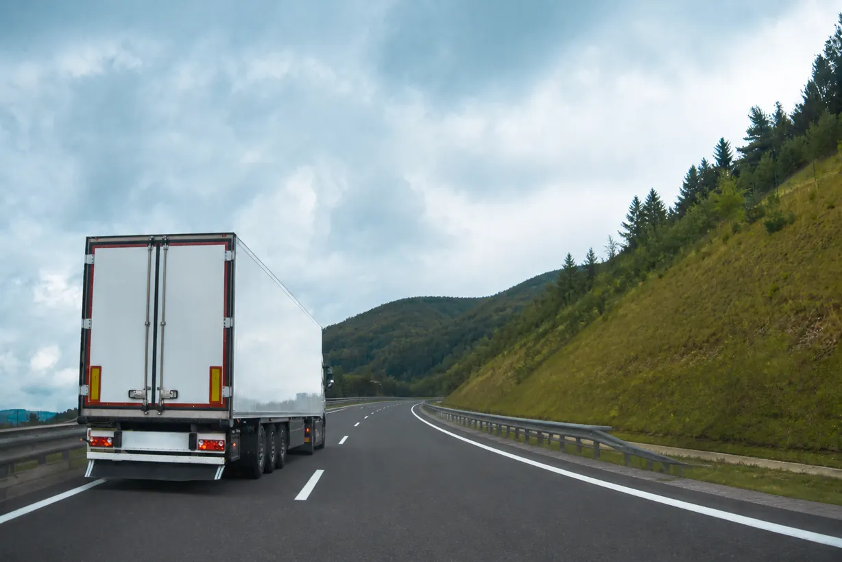 Delivery truck on the road