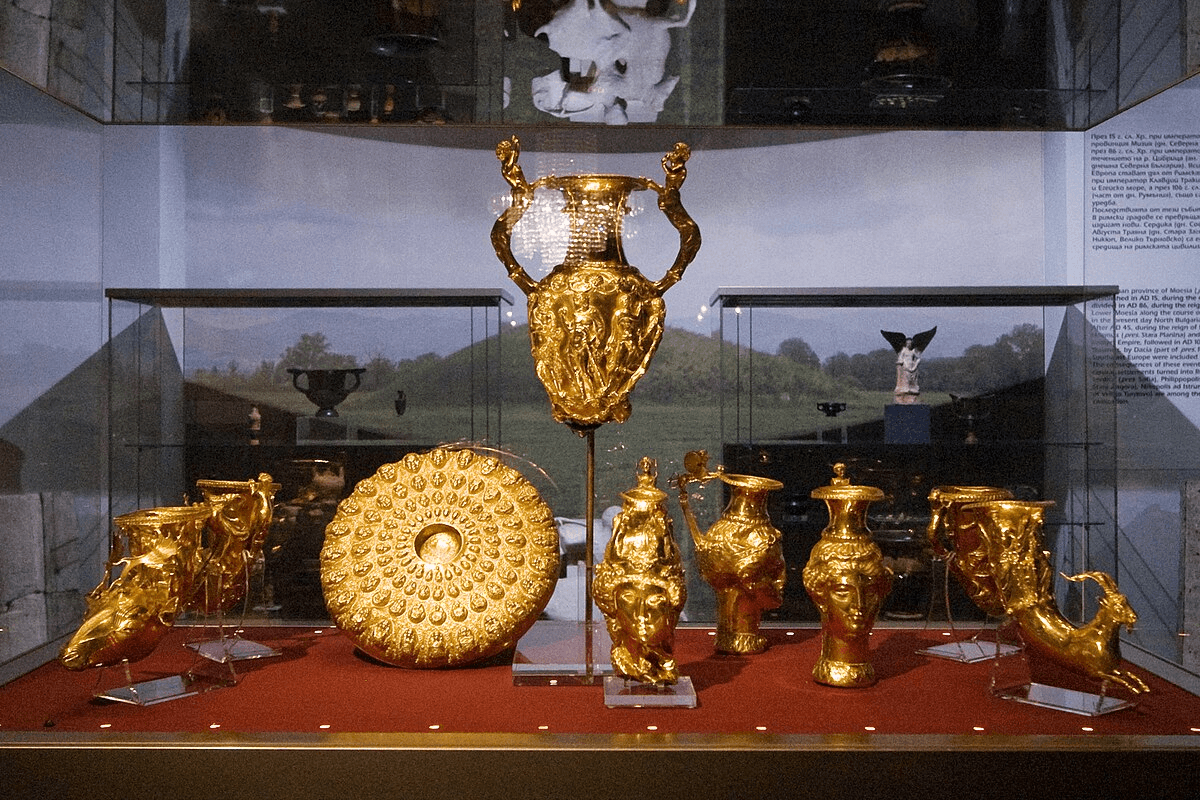 Thracian gold artifacts display : Panagyurishte gold treasure