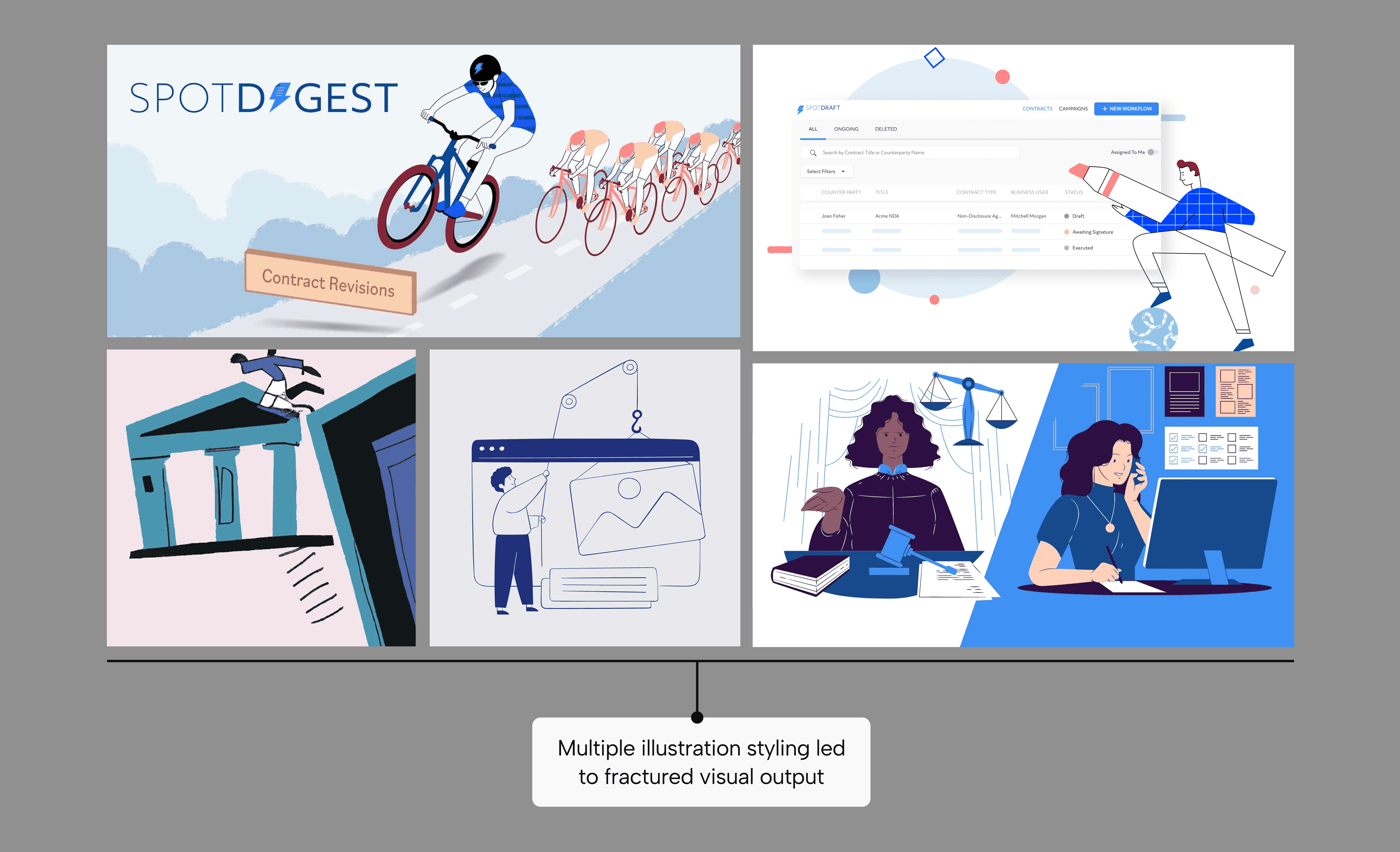 Old illustration style in brand system