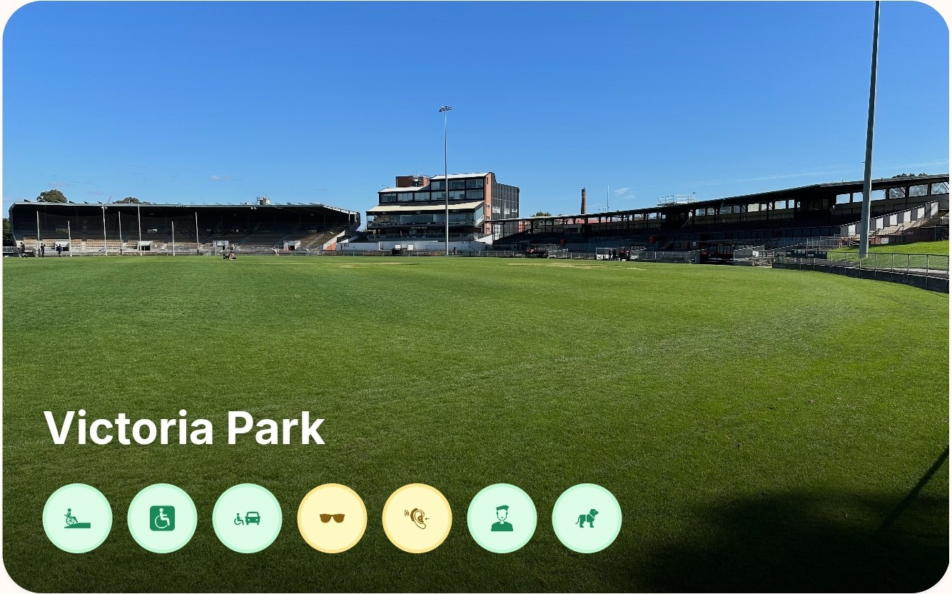 a Venue card with image, name and address