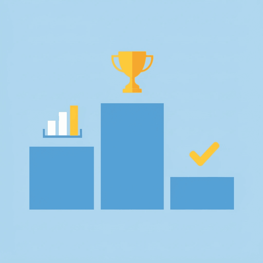 Podium with three ranked positions highlighting top-performing stain removal products