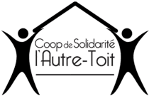 Logo de la Coopérative de solidarité l’Autre-Toit, représentant deux silhouettes humaines tenant un toit stylisé.