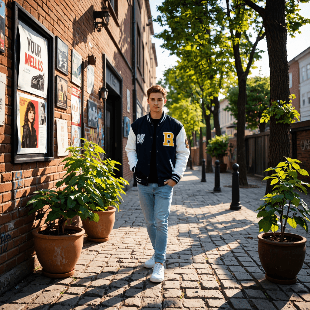 product photography of varsity jacket